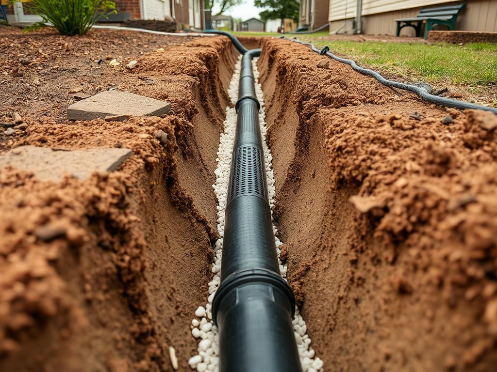 French drains drainage installation