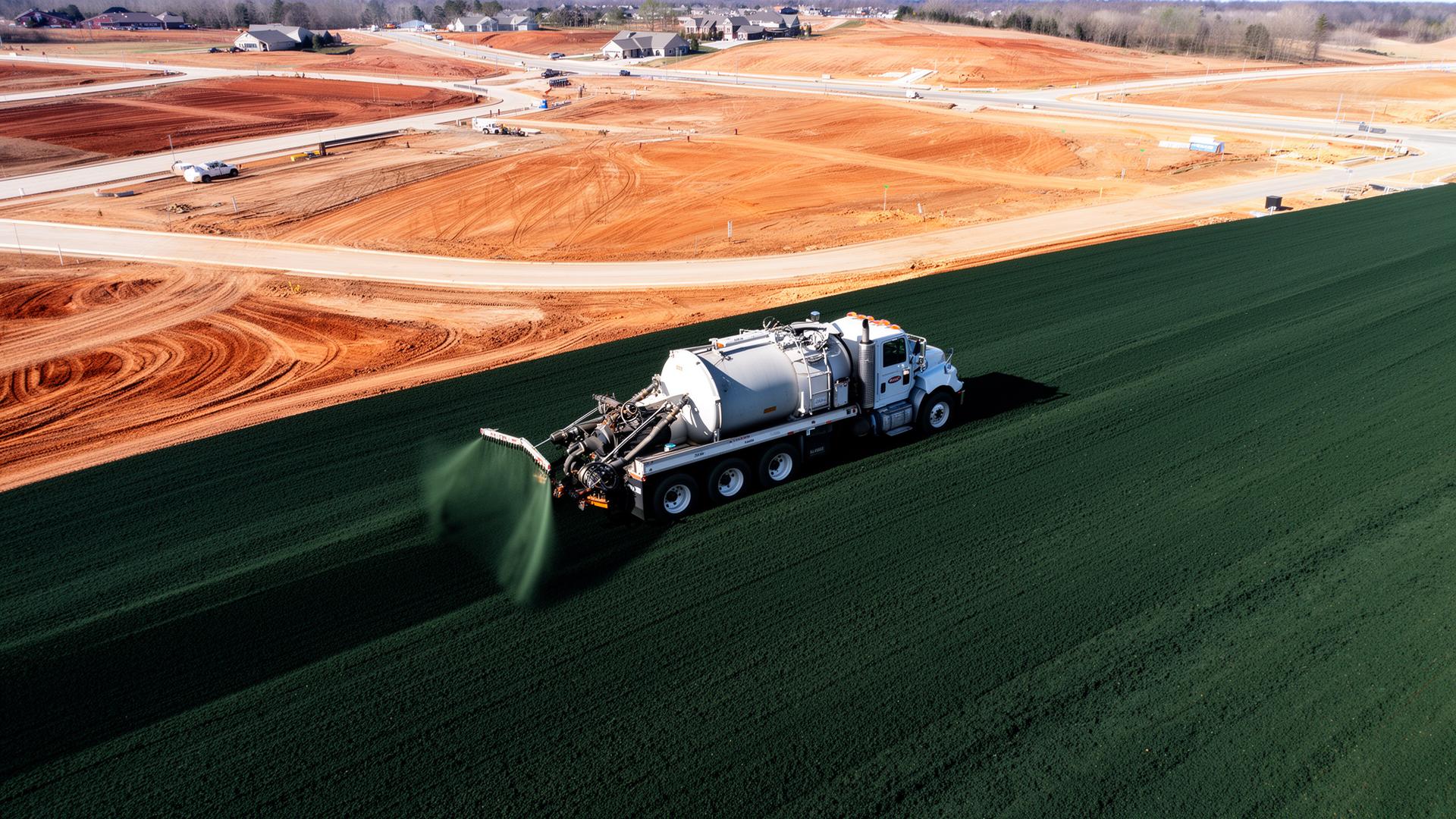 Hydroseeding drainage installation